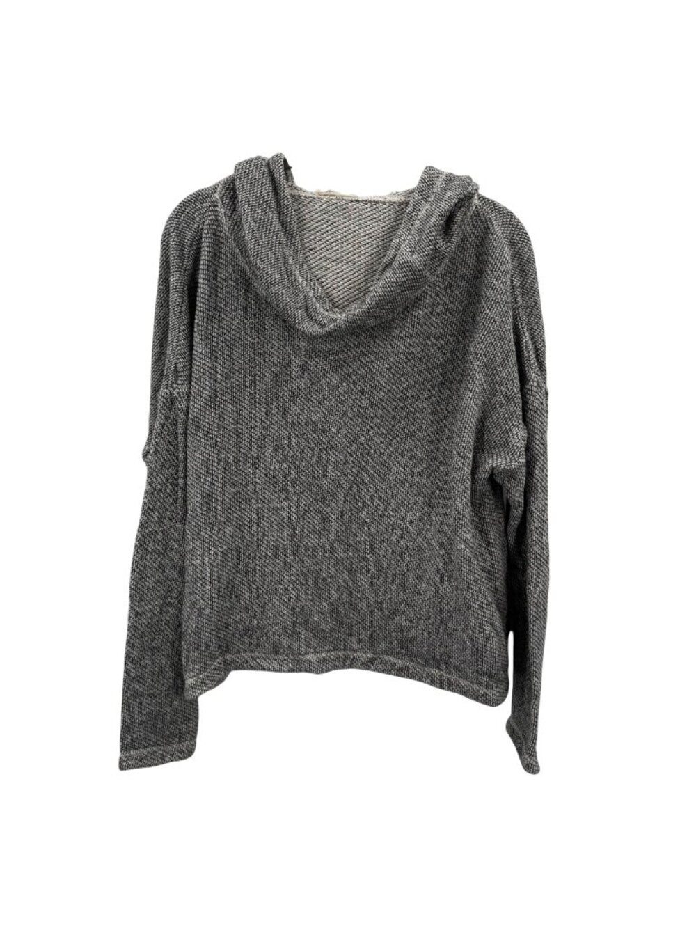Eileen Fisher Cowl Neck Hooded Sweater Womens Medium Gray Organic Cotton